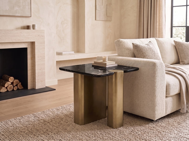 Aurora Black Rose End Table