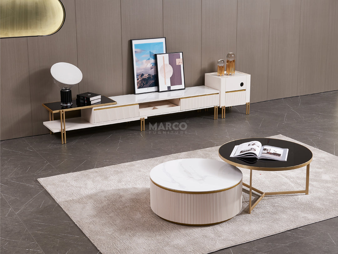 Modern living room with furniture and decor