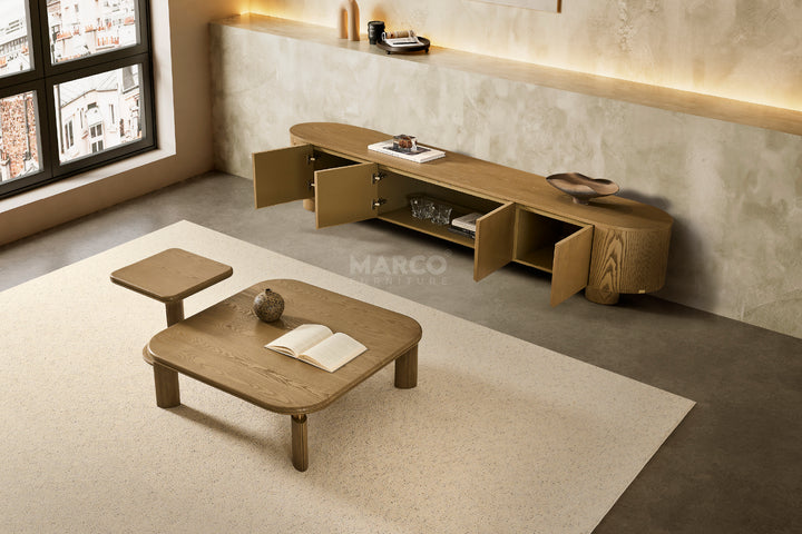 Bella Tavola Ash Veneer Entertainment Unit with Storage