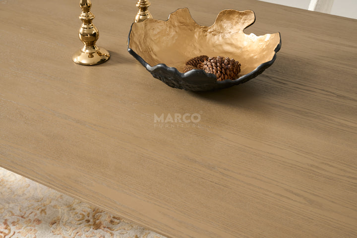 Bella Tavola Light Brown Ash Veneer Dining Table - 6 Seater