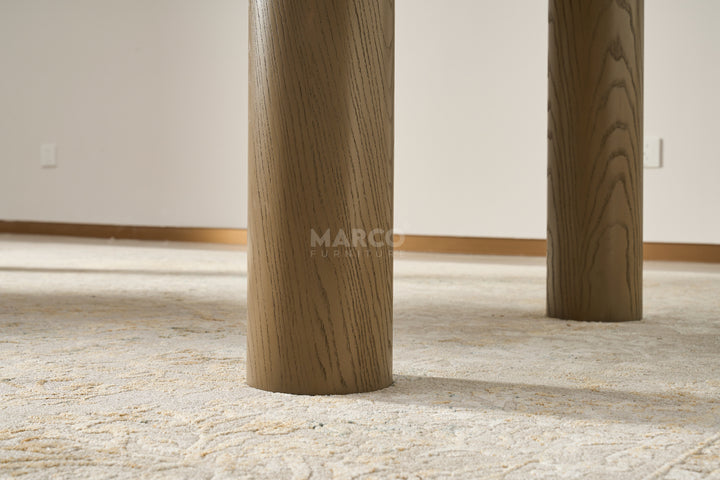 Bella Tavola Light Brown Ash Veneer Dining Table - 6 Seater