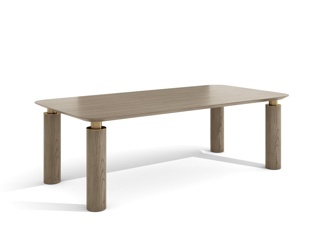 Bella Tavola Light Brown Ash Veneer Dining Table - 6 Seater