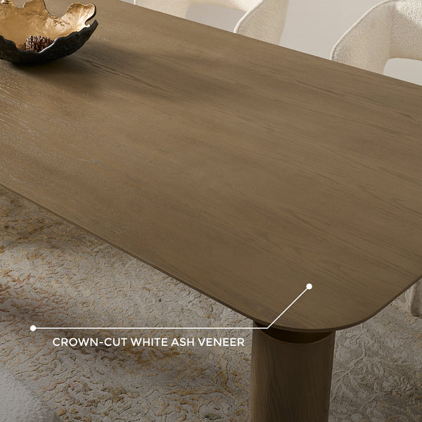 Bella Tavola Light Brown Ash Veneer Dining Table - 6 Seater