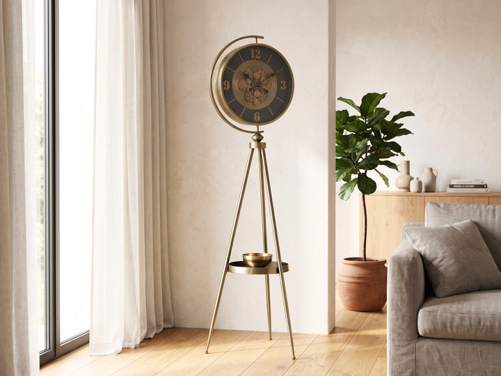 Bristol Tripod Floor Clock – Vintage Brass Standing Clock (164cm)