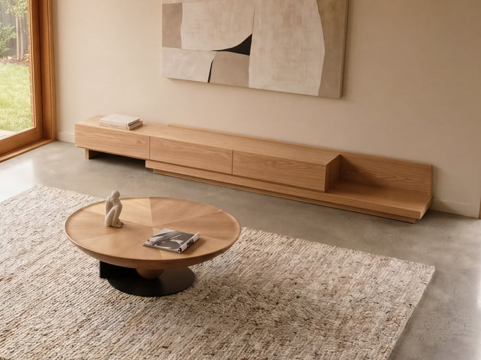 Casper Natural Ash Veneer Extendable TV Unit