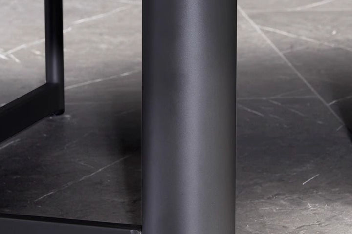 Close-up of a black metal frame structure.