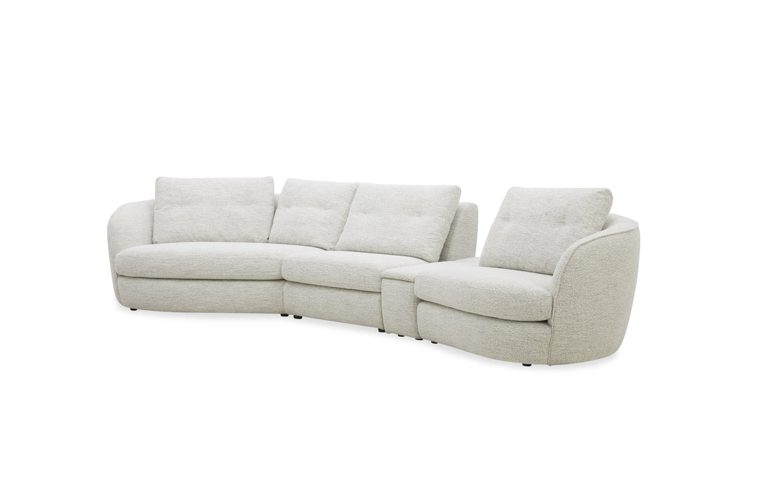 Beige sectional sofa on a white background