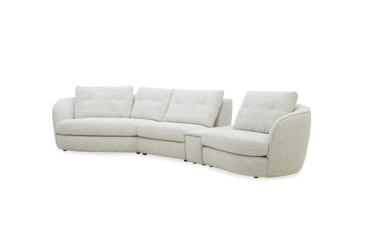 Beige sectional sofa on a white background