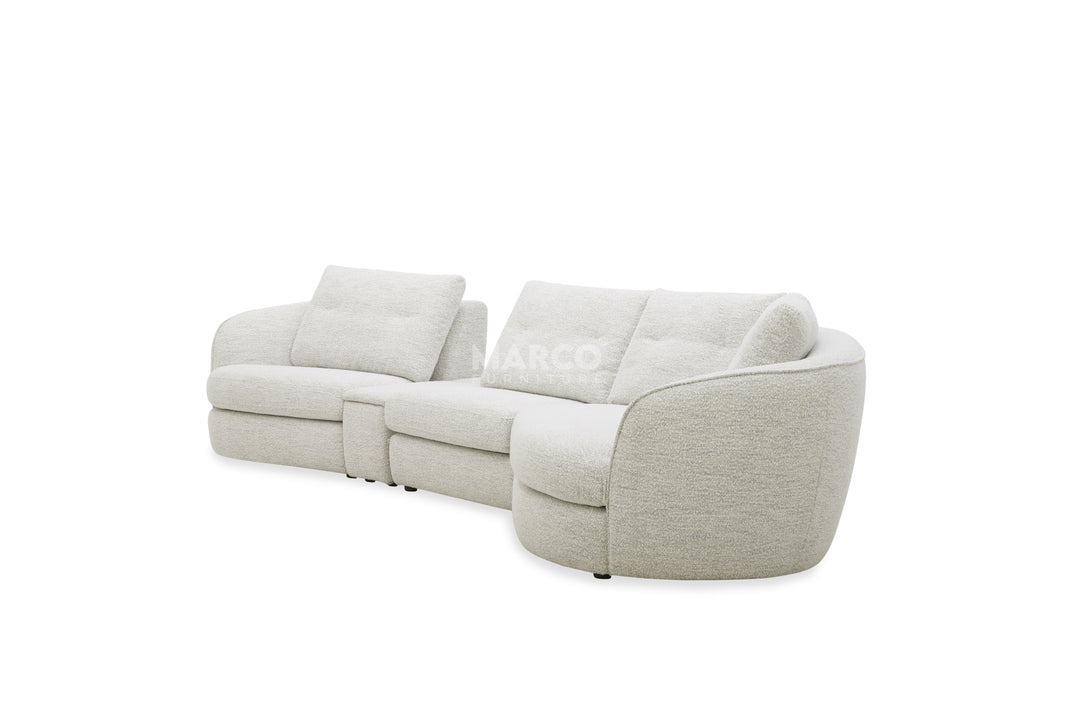 Gray sectional sofa on a white background