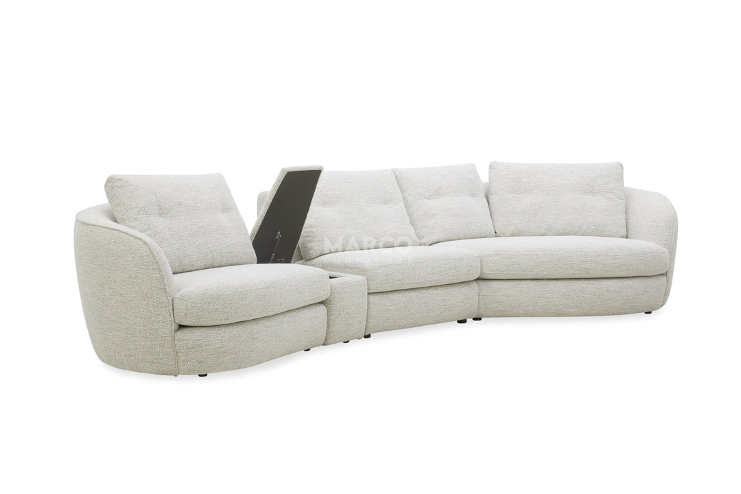 Light gray sectional sofa on a white background