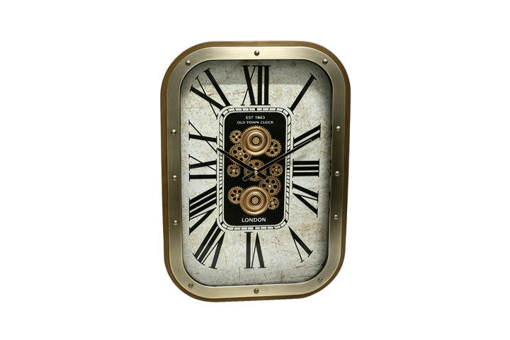 Carmen Rectangular Moving Gear Wall Clock (63cm)