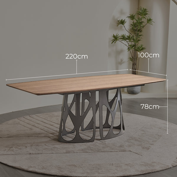 Casper Walnut Dining Table with Black Carbon Steel Base