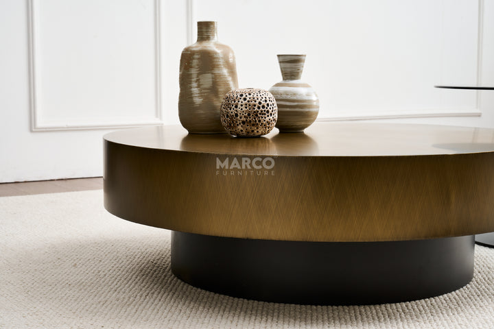 Cassidy Nesting Coffee Table Set with Tempered Glass Top Side Table