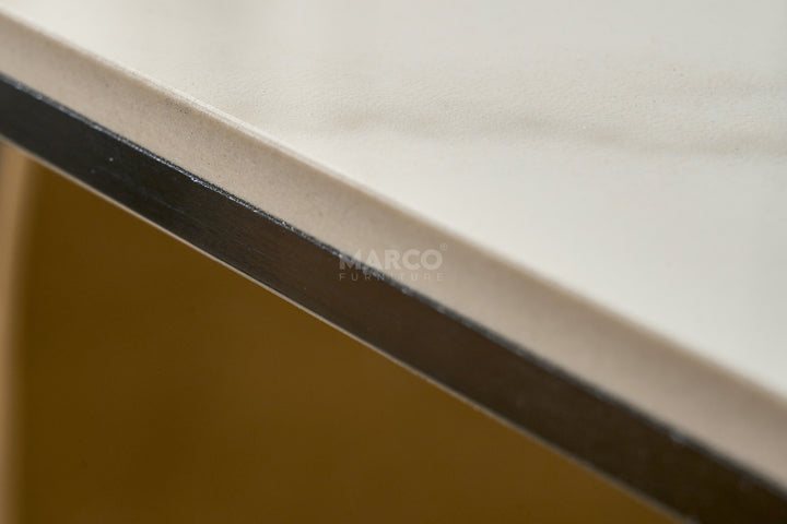 Catalina Carrara White Sintered Stone Top Dining Table