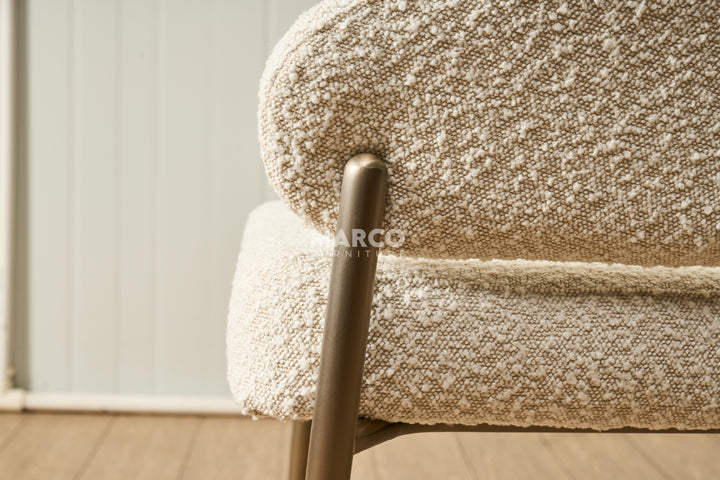 Chloe Boucle Dining Chair - Bronze Legs
