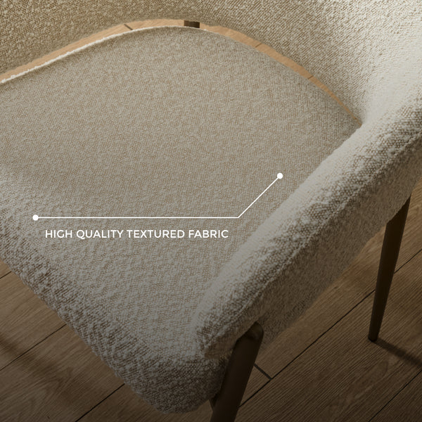 Chloe Boucle Dining Chair - Bronze Legs