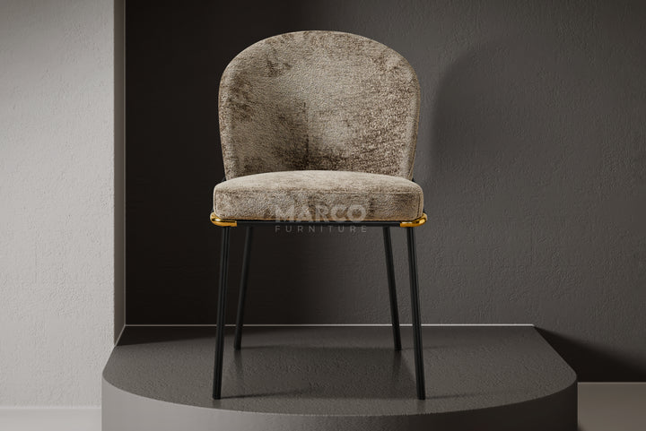 Cooper Boucle Dining Chair - Black Metal Legs