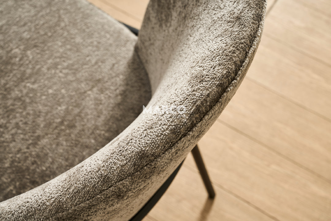 Cooper Boucle Dining Chair - Black Metal Legs