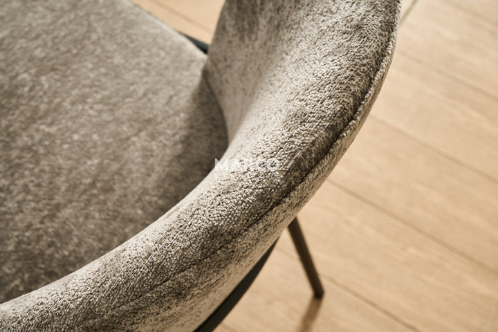 Cooper Boucle Dining Chair - Black Metal Legs