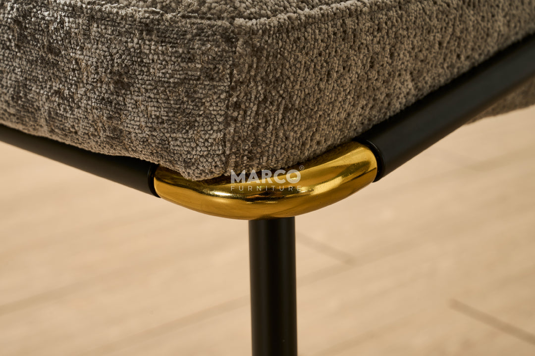 Cooper Boucle Dining Chair - Black Metal Legs