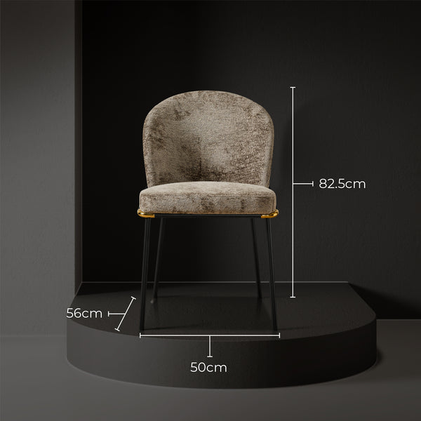 Cooper Boucle Dining Chair - Black Metal Legs