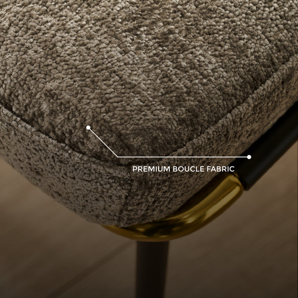 Cooper Boucle Dining Chair - Black Metal Legs