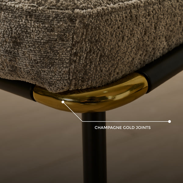 Cooper Boucle Dining Chair - Black Metal Legs