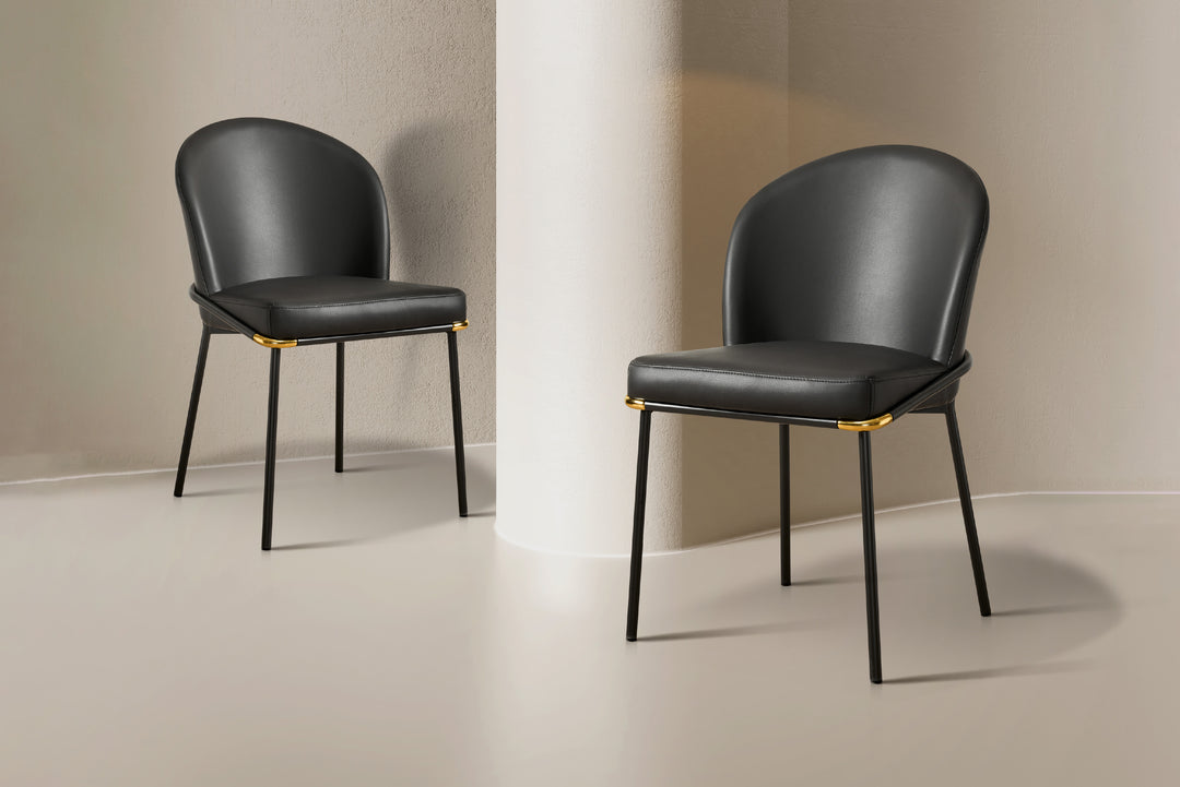 Cooper Black Leather Modern Dining Chair