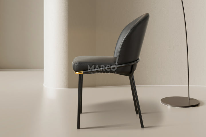 Cooper Black Leather Modern Dining Chair