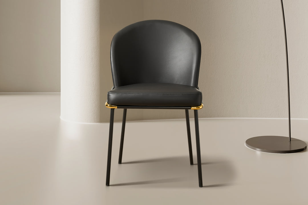 Cooper Black Leather Modern Dining Chair