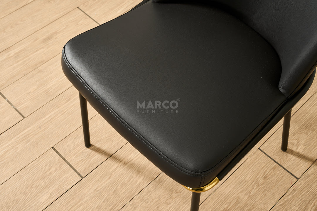 Cooper Black Leather Modern Dining Chair