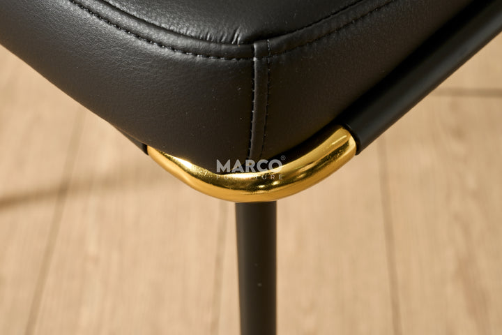 Cooper Black Leather Modern Dining Chair