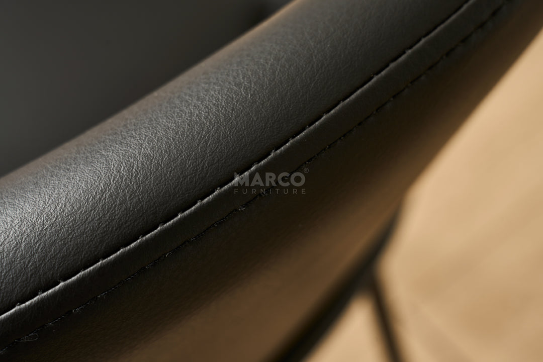 Cooper Black Leather Modern Dining Chair