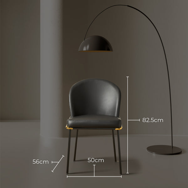 Cooper Black Leather Modern Dining Chair