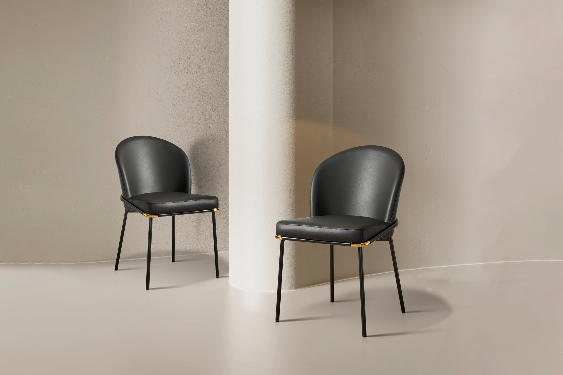 Cooper Black Leather Modern Dining Chair
