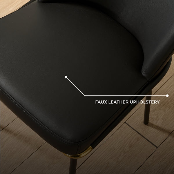 Cooper Black Leather Modern Dining Chair