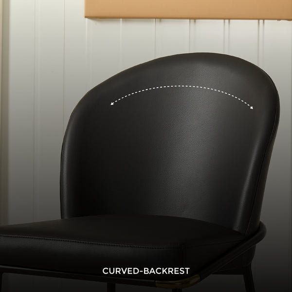 Cooper Black Leather Modern Dining Chair