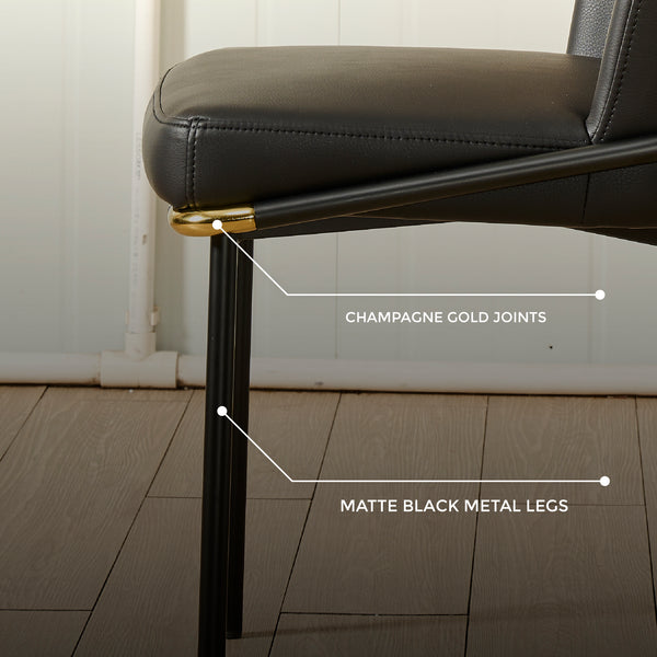 Cooper Black Leather Modern Dining Chair