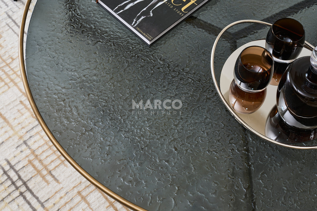 Copenhagen Ripple Glass Top Coffee Table
