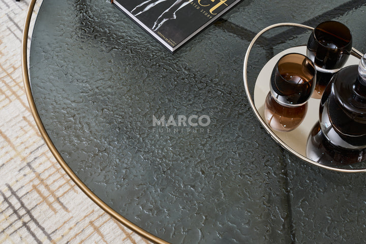 Copenhagen Ripple Glass Top Coffee Table