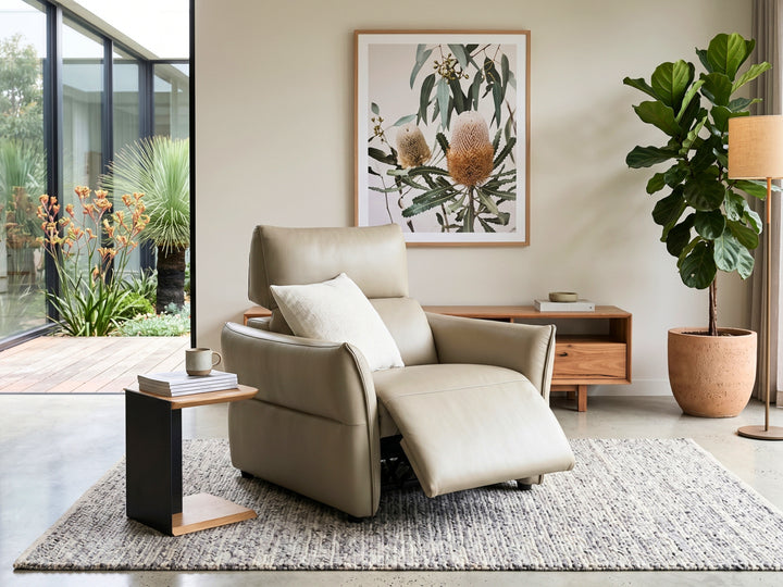 Cyprus Leather Recliner Sofa with Adjustable Headrests