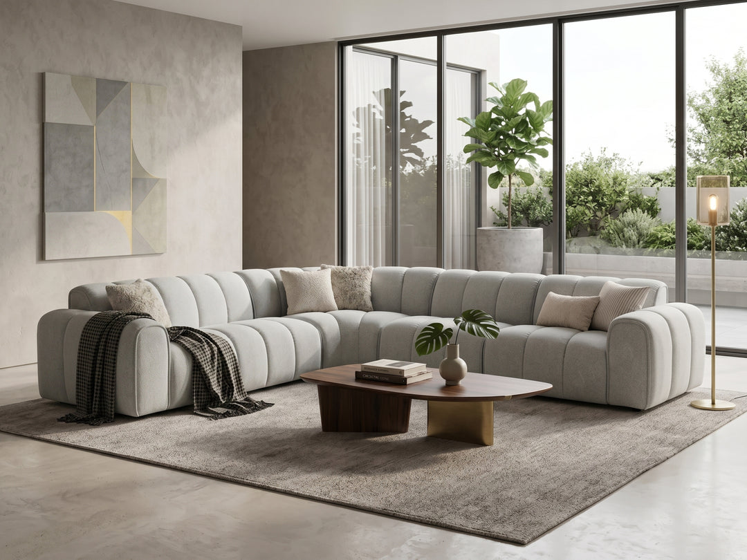 Denver Modular Corner Lounge – Modern Fabric Sectional Sofa