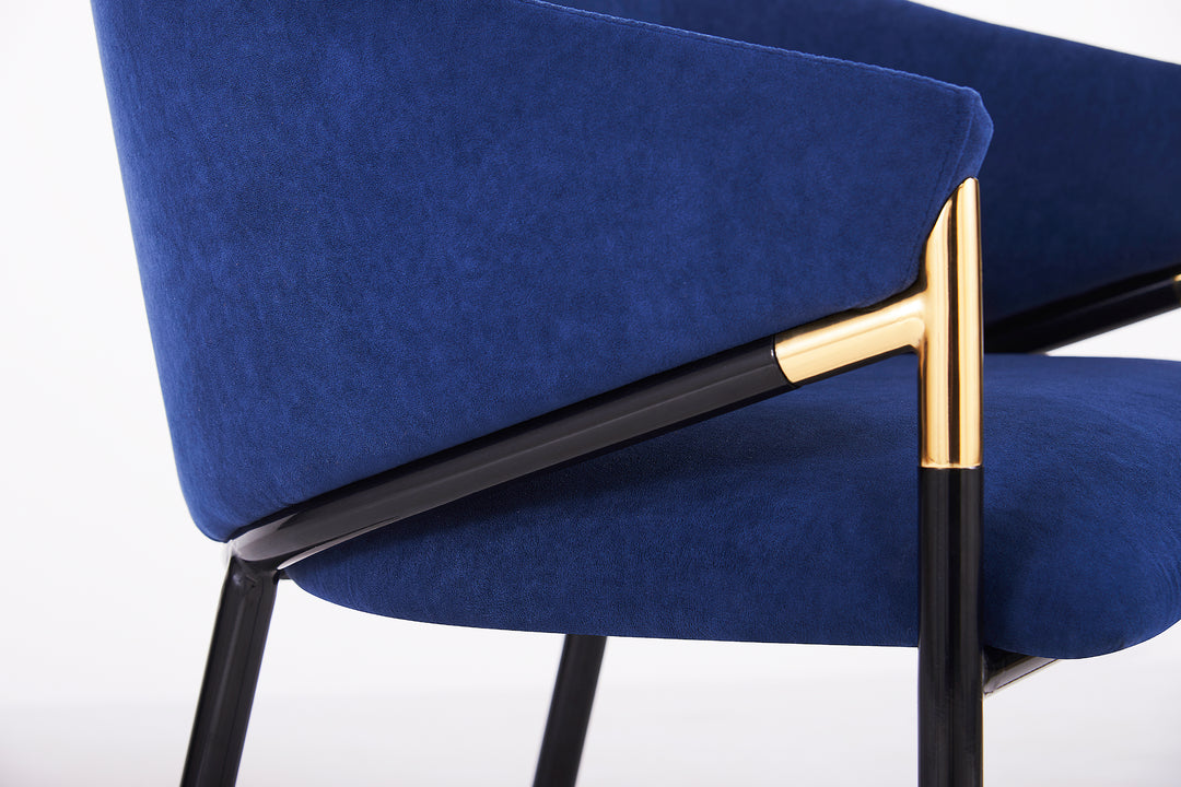 Donnie Curved Back Blue Velvet Dining Chair