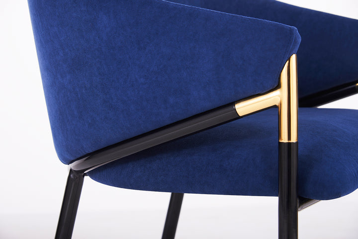 Donnie Curved Back Blue Velvet Dining Chair