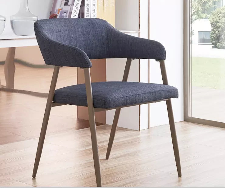 Dora Modern Dining Chair in Brown Premium PU Leather and Metal Legs