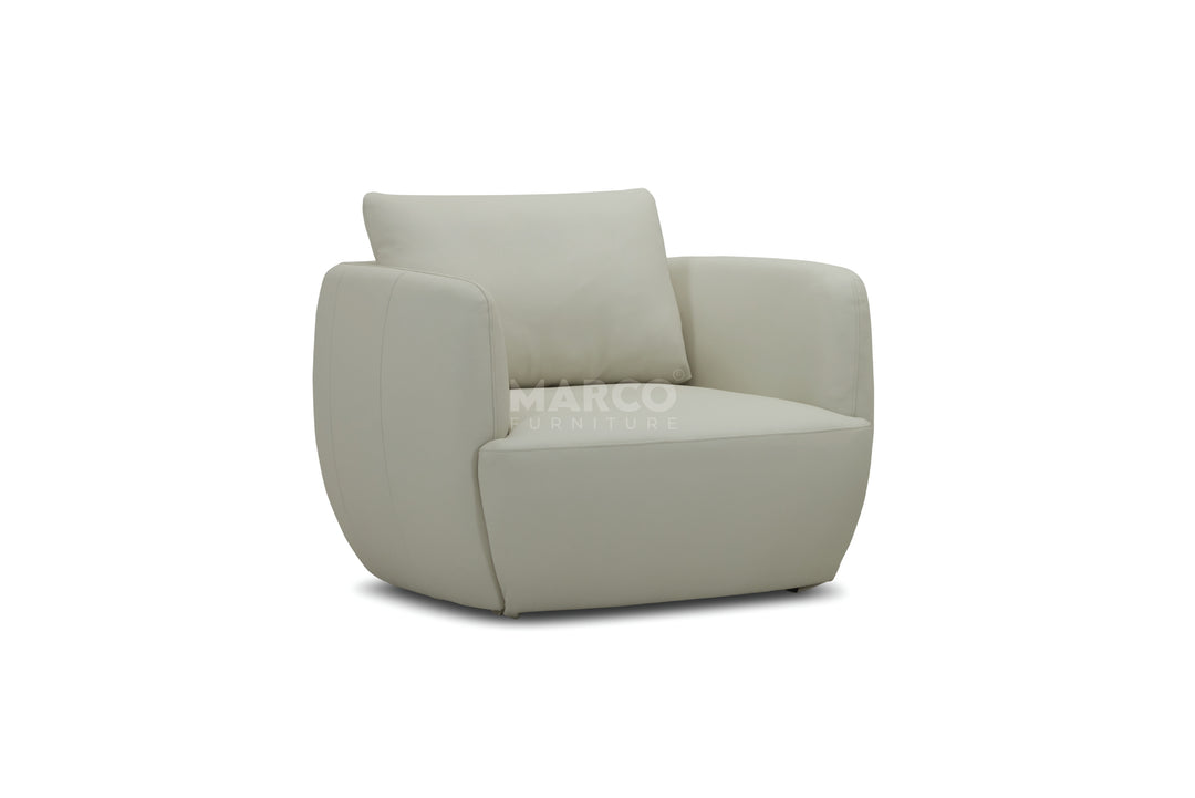 Green armchair on a white background
