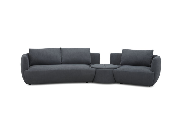 Dove 6-Seater Corner Fabric Lounge with Ottoman – Modern Sectional Sofa