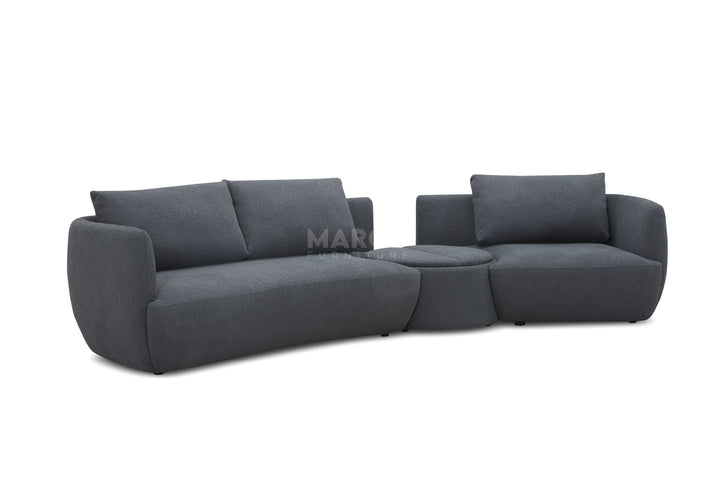 Dove 6-Seater Corner Fabric Lounge with Ottoman – Modern Sectional Sofa
