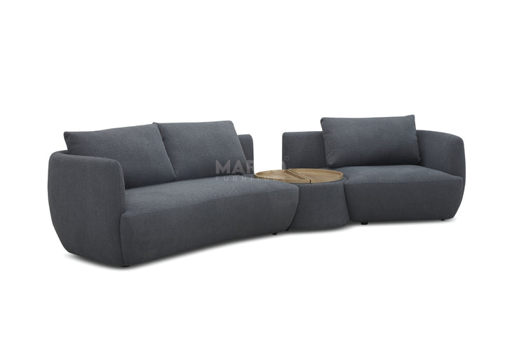 Dove 6-Seater Corner Fabric Lounge with Ottoman – Modern Sectional Sofa