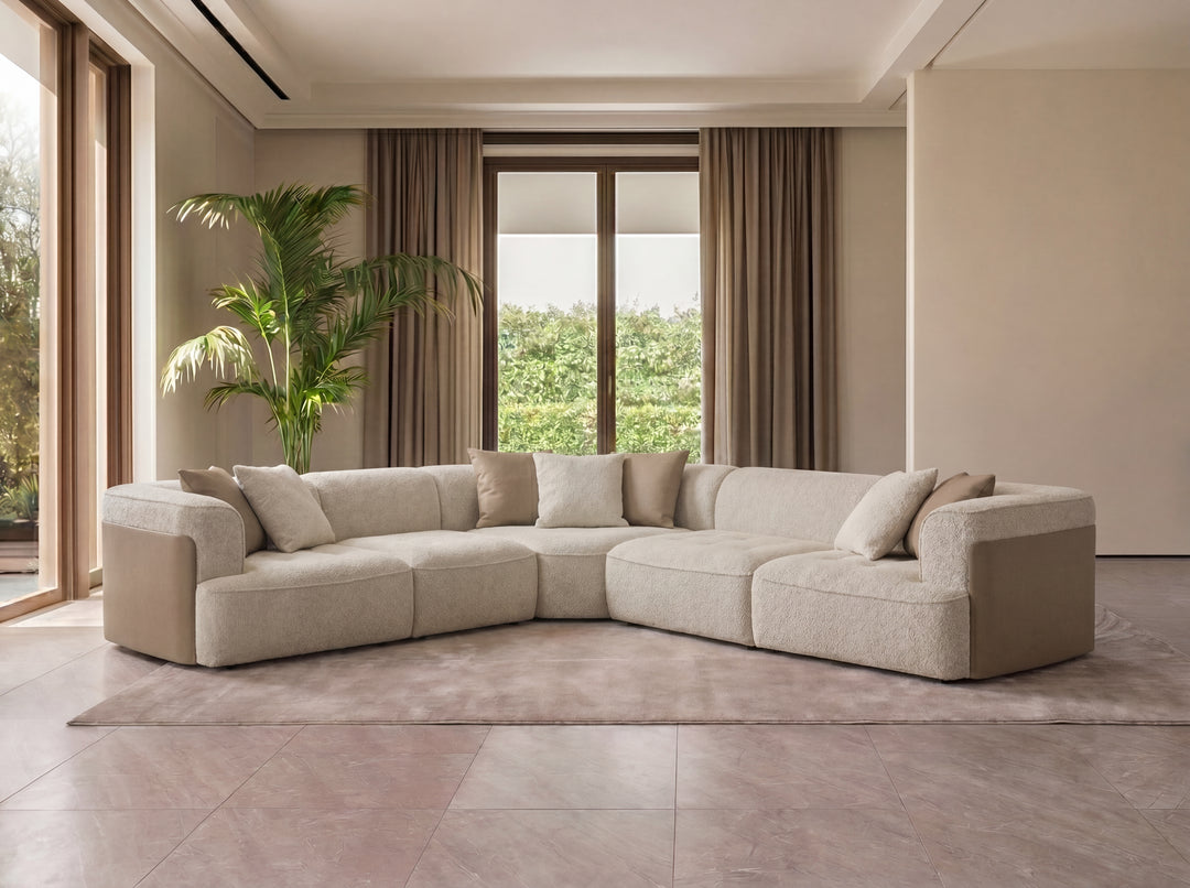 Emporium Modular Corner Lounge – Woven Fabric Chaise Lounge